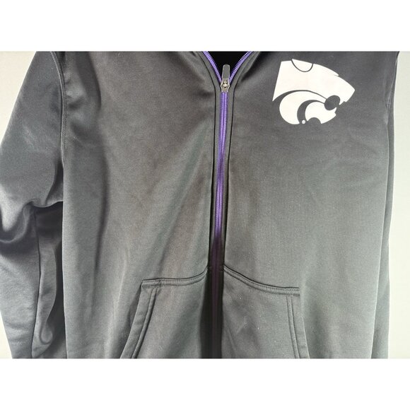 Kansas State Wildcats Grey Purple Russell Athletic Zip Up Jacket Size L - Picture 3 of 14